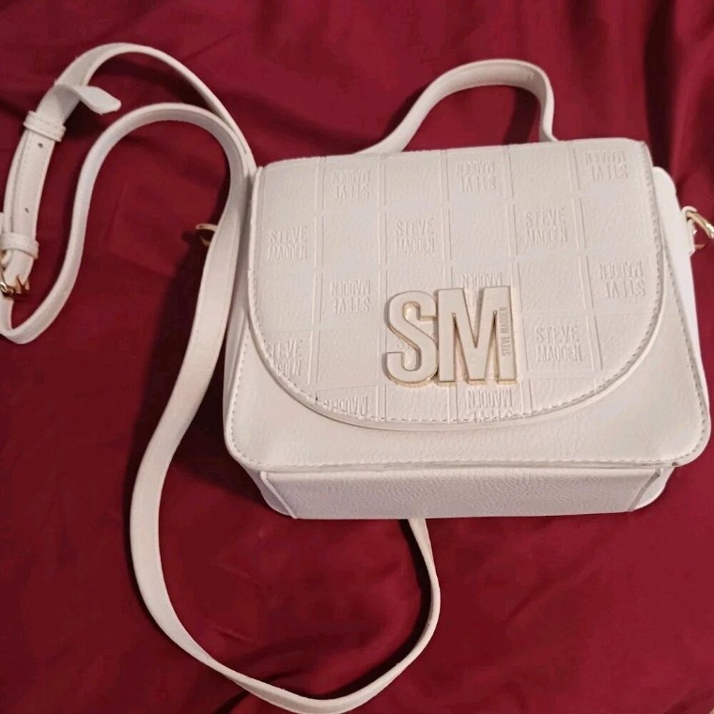Womans Steve Madden White Medium Square Purse